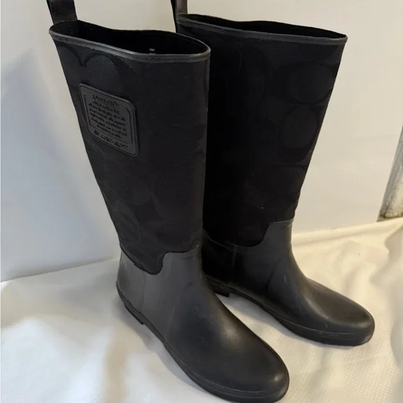 Coach Black Patterned Winter Boots - Picture 5 of 6